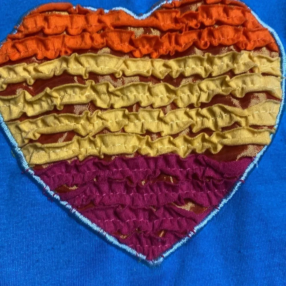 Rainbow Heart Ruffled Dog Dress
